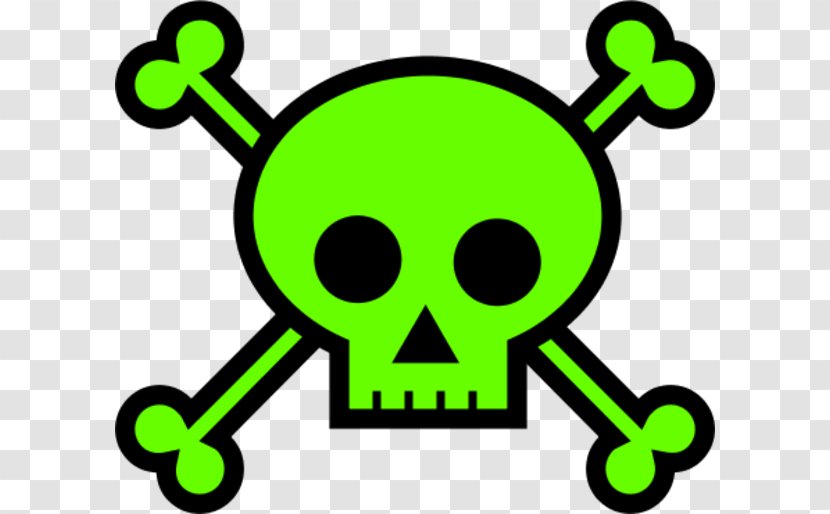 Skull And Bones Crossbones Clip Art - Royaltyfree - Green Cliparts Transparent PNG