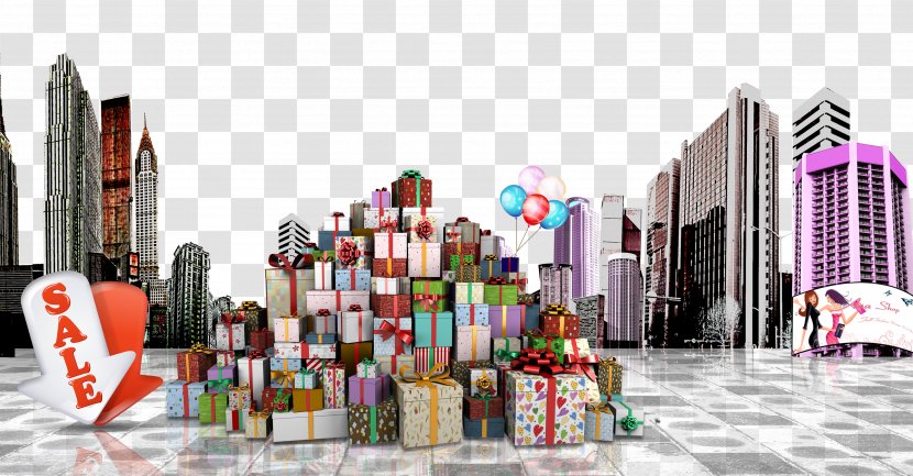 Gift Poster Box - Shopping Centre - City Transparent PNG