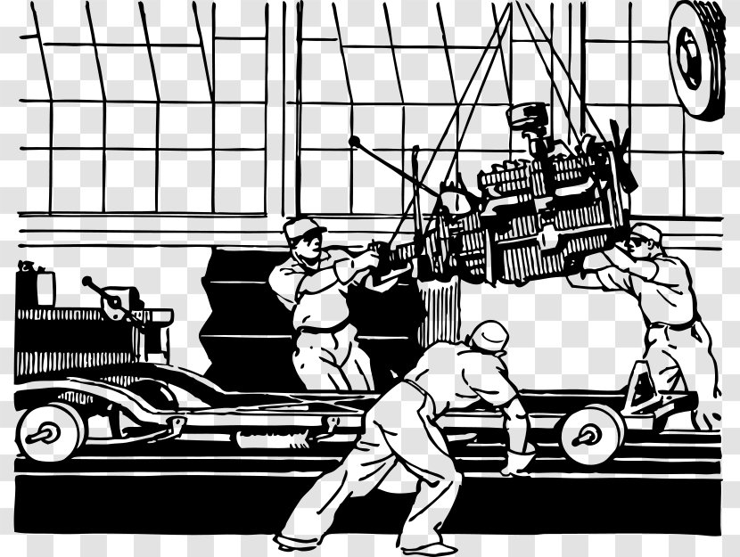 Car Assembly Line Production Clip Art - Comics - Cliparts Transparent PNG