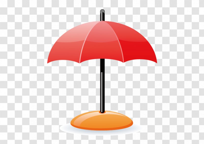 Umbrella Red Icon - Orange - Vector Parasol Transparent PNG