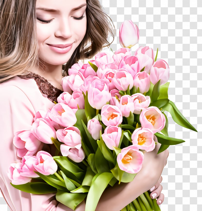 Flower Bouquet Cut Flowers Pink Plant - Petal Arranging Transparent PNG