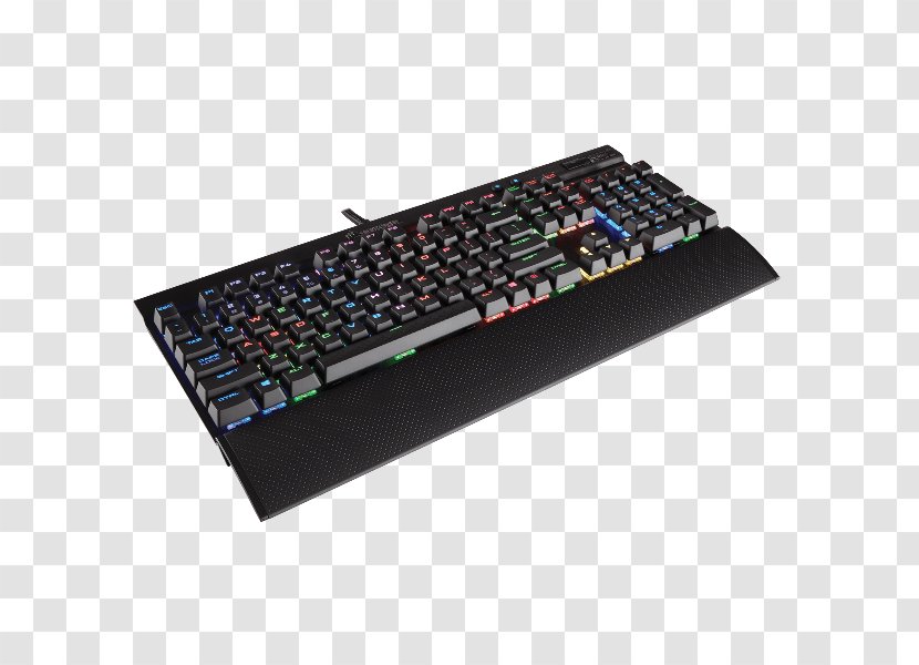 Computer Keyboard Corsair Gaming K70 LUX RGB Mechanical CH-9101020-NA -Cherry MX Multi-Colour Backlit Black - Watercolor - Cherry Transparent PNG