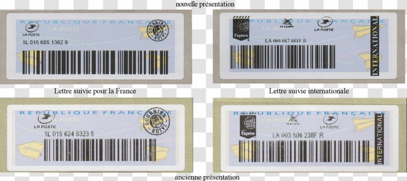 Letter Registered Mail Vignette La Poste Information - Barcode - Bet Transparent PNG
