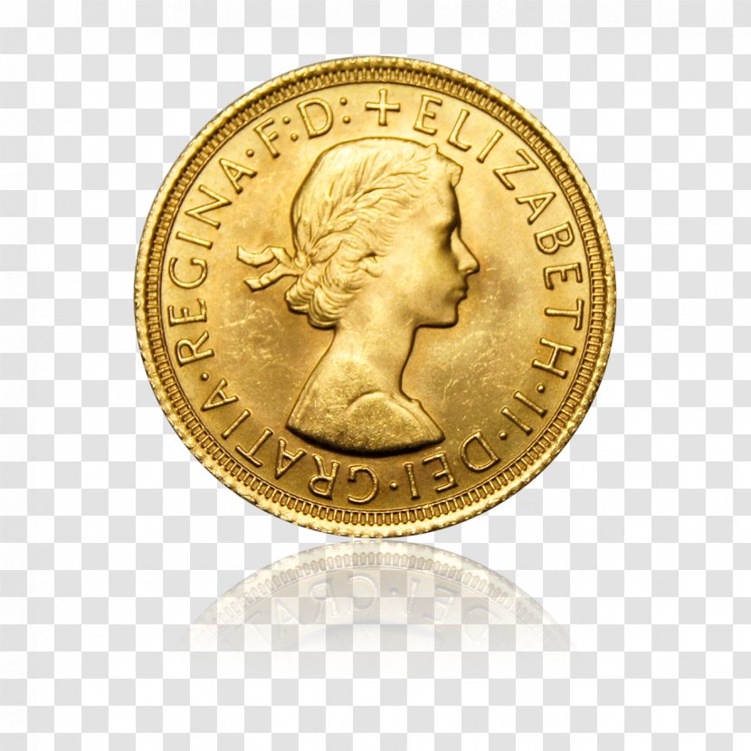Gold Coin Sovereign Pound Sterling - Numismatics Transparent PNG