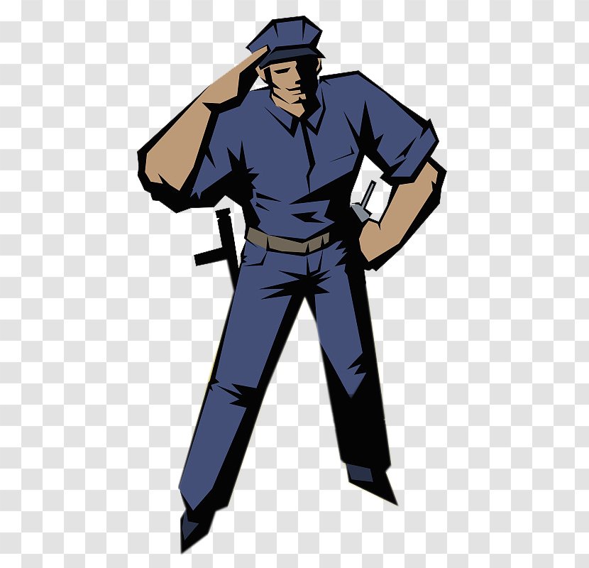 Police Officer Uniform Salute Illustration - A Mission, Blue Transparent PNG