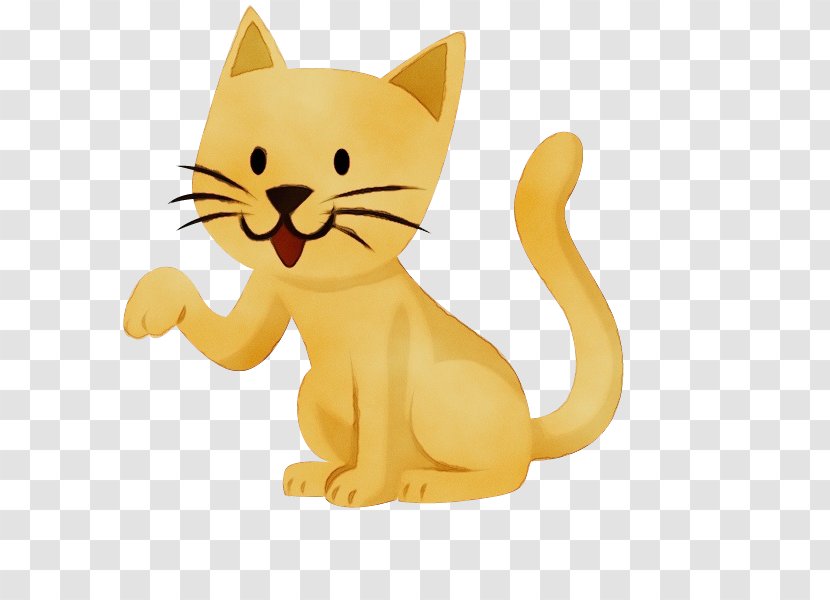 Animal Figure Cat Cartoon Yellow Small To Medium-sized Cats - Paint - Figurine Whiskers Transparent PNG