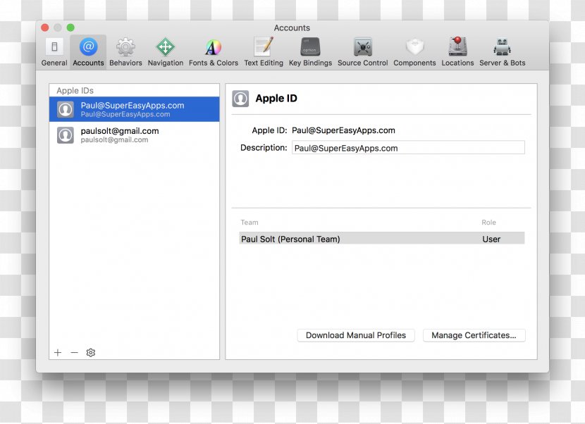 Xcode Xamarin Apple - Document - Accounts Transparent PNG