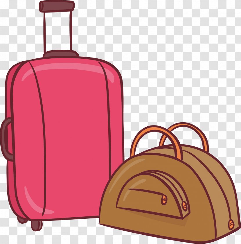 Suitcase Tourism Computer File - Hand Luggage - Hand-painted Travel Transparent PNG