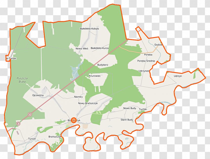 Stare Budy, Wyszków County Nowe Przyjmy, Turzyn, Masovian Voivodeship Brańszczyk - Ecoregion - Map Transparent PNG