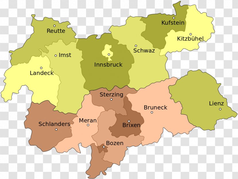 County Of Tyrol Map Schützen South - Wikipedia Transparent PNG