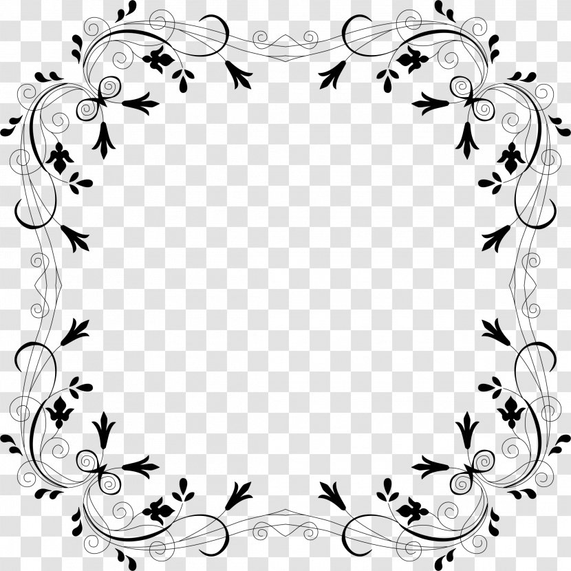 Borders And Frames Flower Rose Clip Art - Flowering Plant - Vector Border Transparent PNG