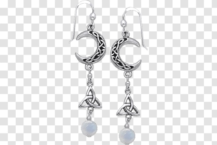 Earring Silver Moonstone Gemstone Celtic Knot - Jewellery Transparent PNG