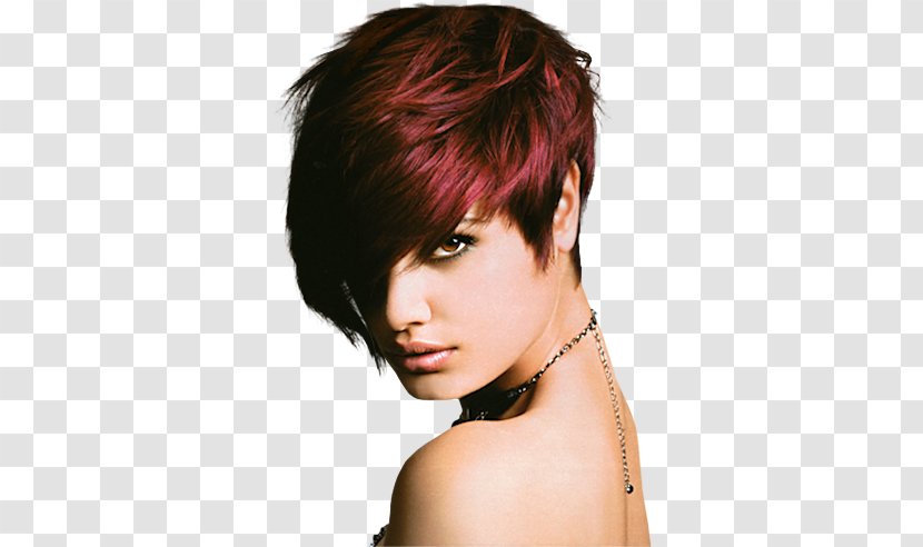 Pixie Cut Hairstyle Short Hair Human Color Red - Forehead Transparent PNG