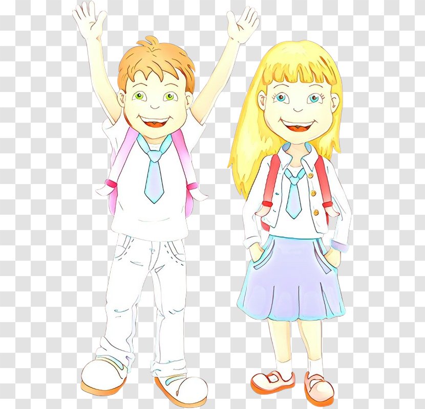 Cartoon Child Art Line Gesture Happy - Style Transparent PNG