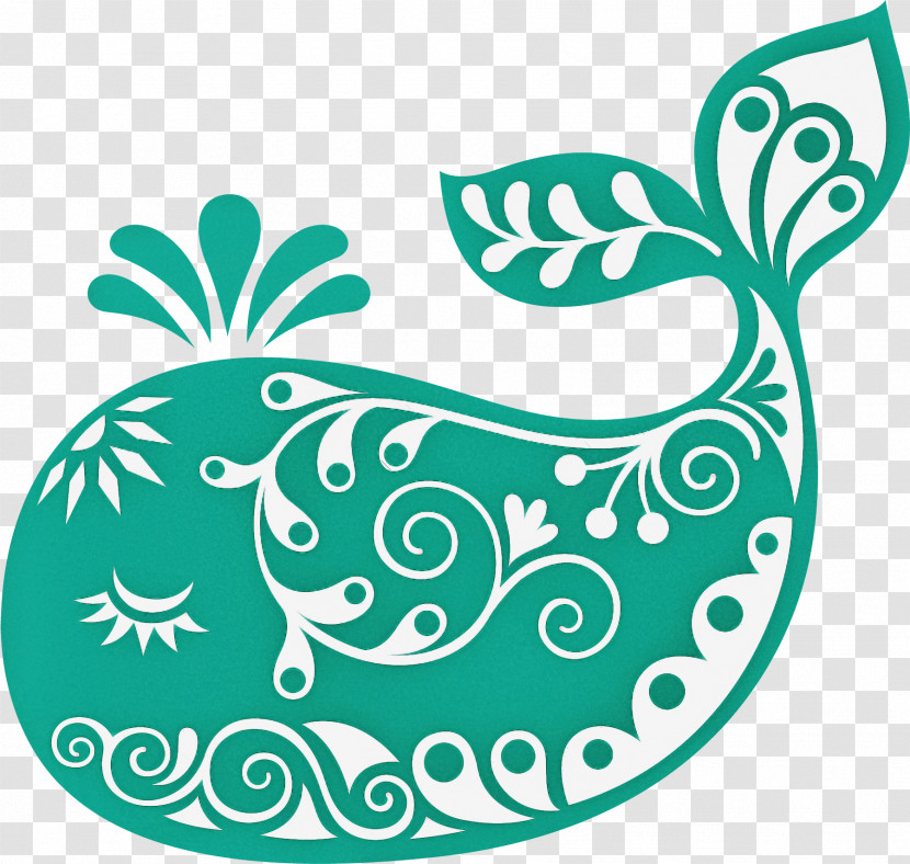 Aqua Turquoise Green Leaf Ornament Transparent PNG