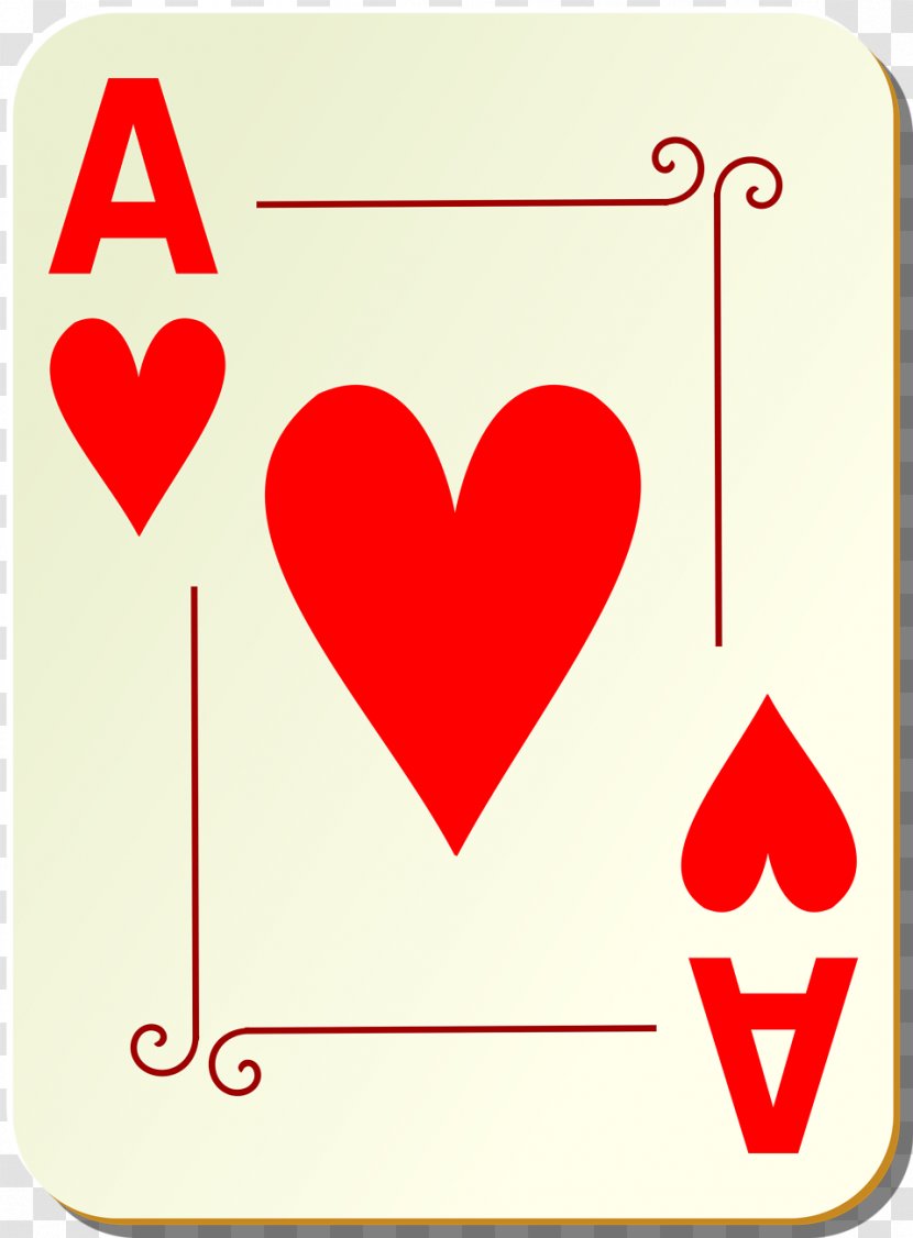 Playing Card Ace Of Hearts Suit Clip Art - Watercolor - Cards Transparent PNG