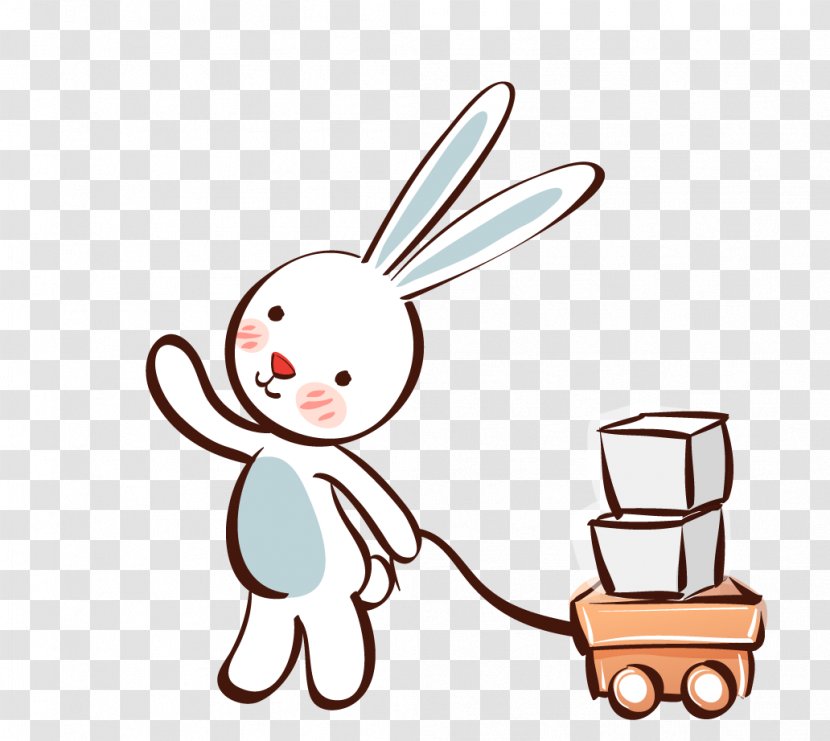 Rabbit Image Hare Cartoon - Organism - Pull Transparent PNG