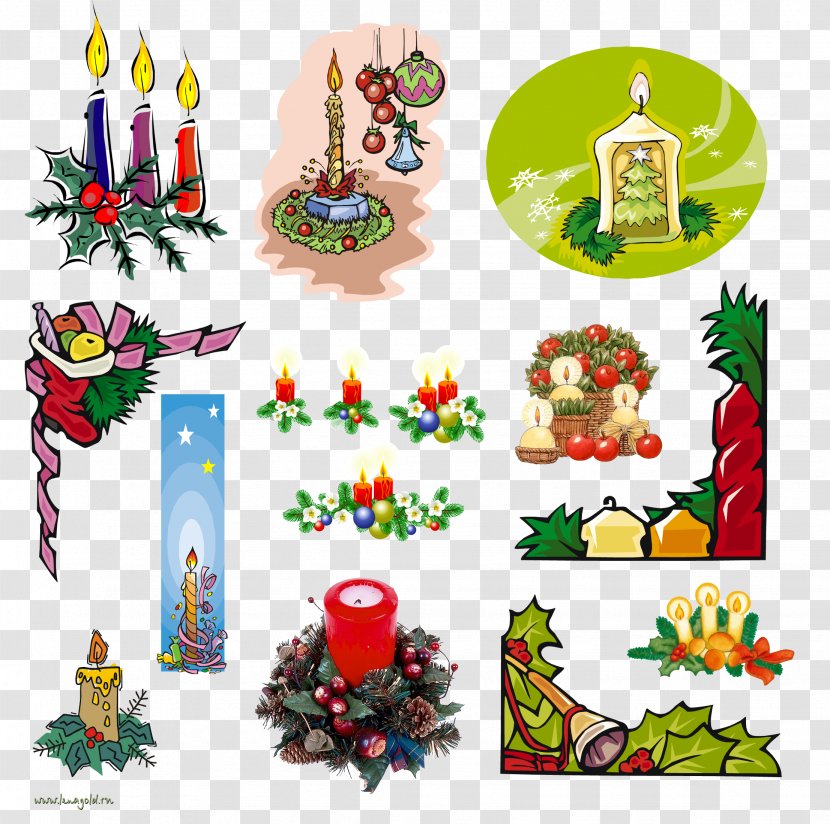Christmas Tree Gift Candle Clip Art Transparent PNG