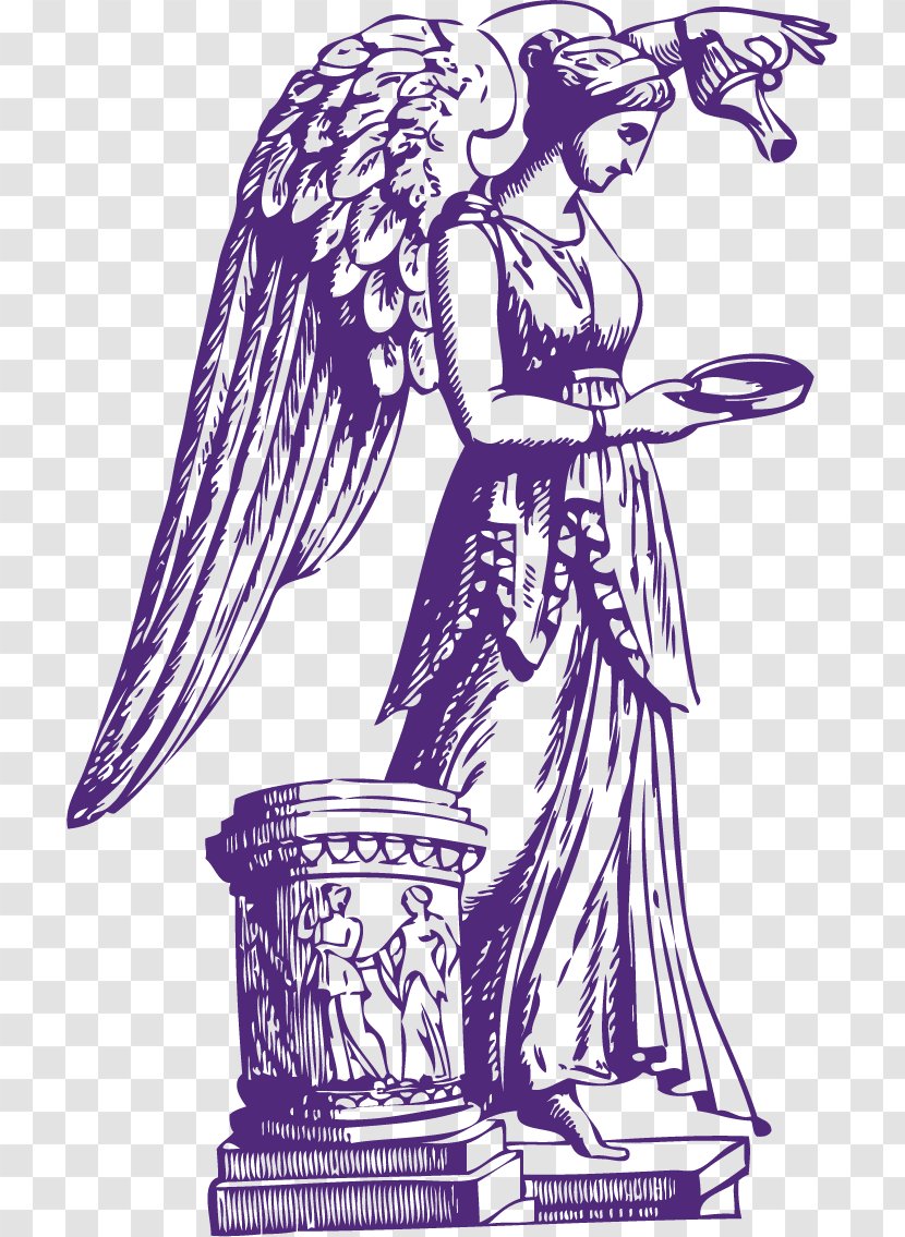 Angels Statue Sculpture - Purple Goddess Transparent PNG