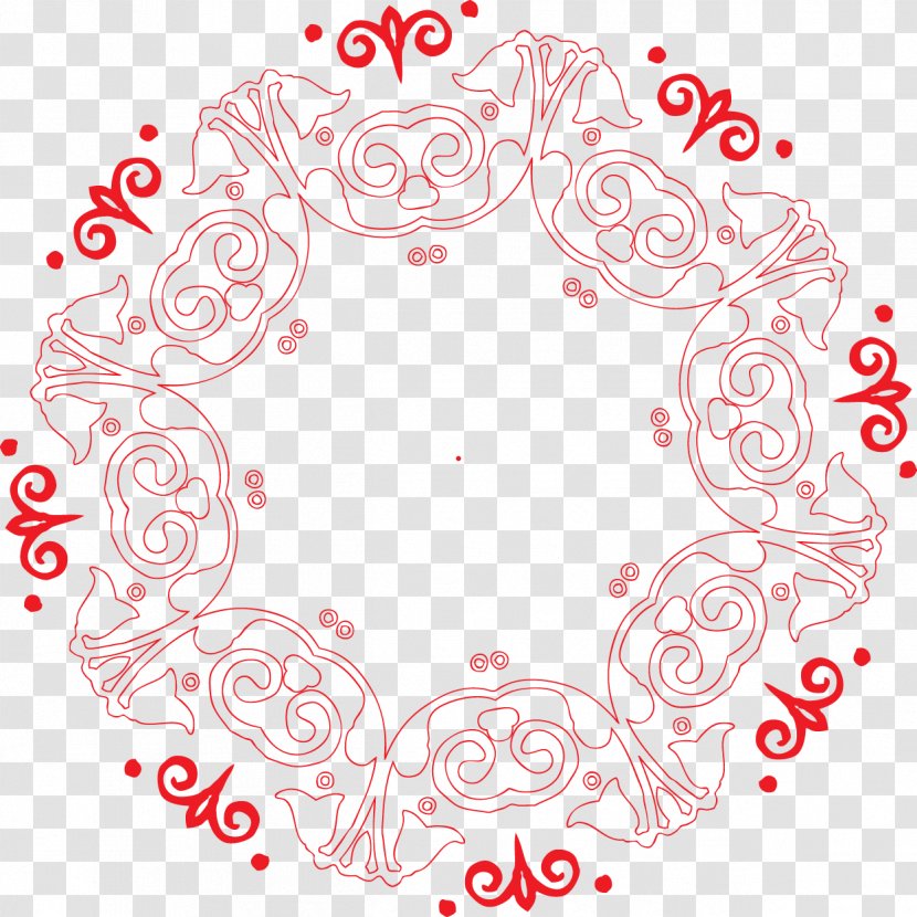 Clip Art - Flower - Red Edge Pattern Transparent PNG