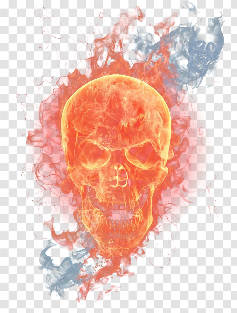 Flame Skull - Watercolor - Picture Material Transparent PNG