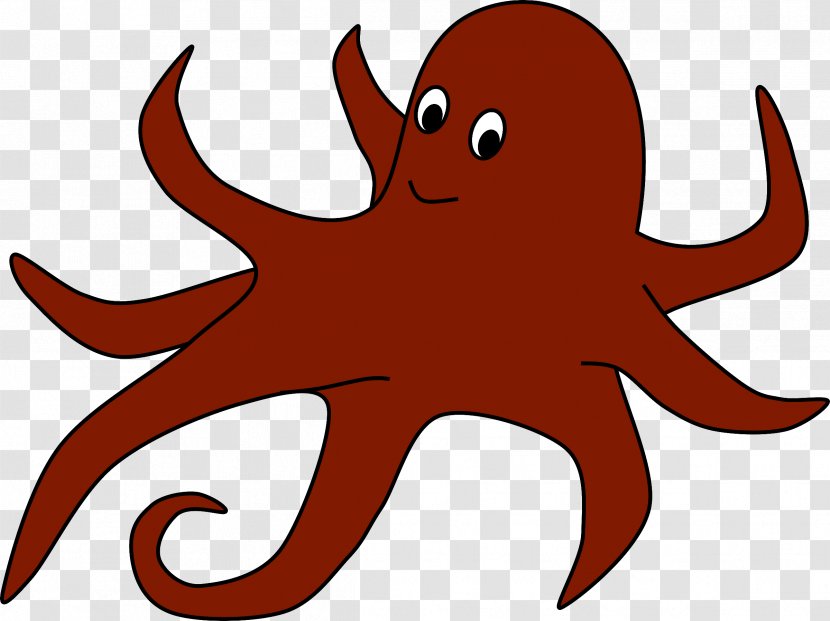 Giant Pacific Octopus Cartoon Head - Marine Invertebrates Transparent PNG