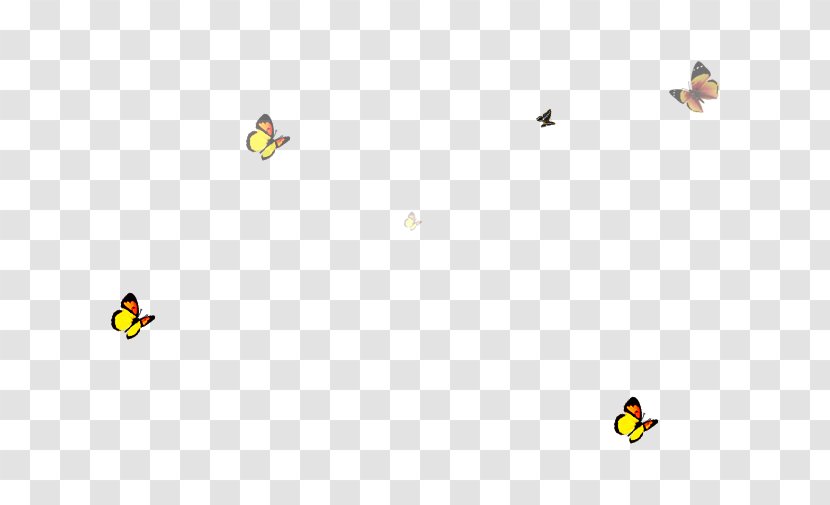 Yellow Game Animal Pattern - Butterfly Floating Fly Transparent PNG