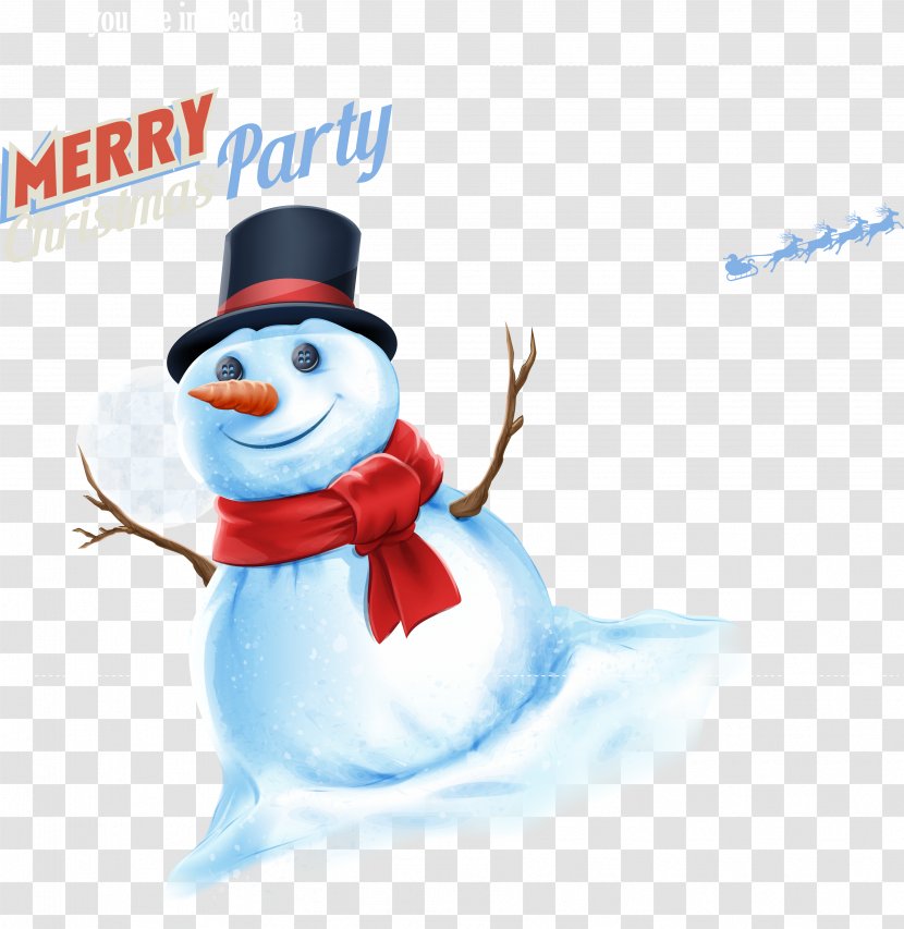 Snowman Christmas - Scarf - Vector Transparent PNG