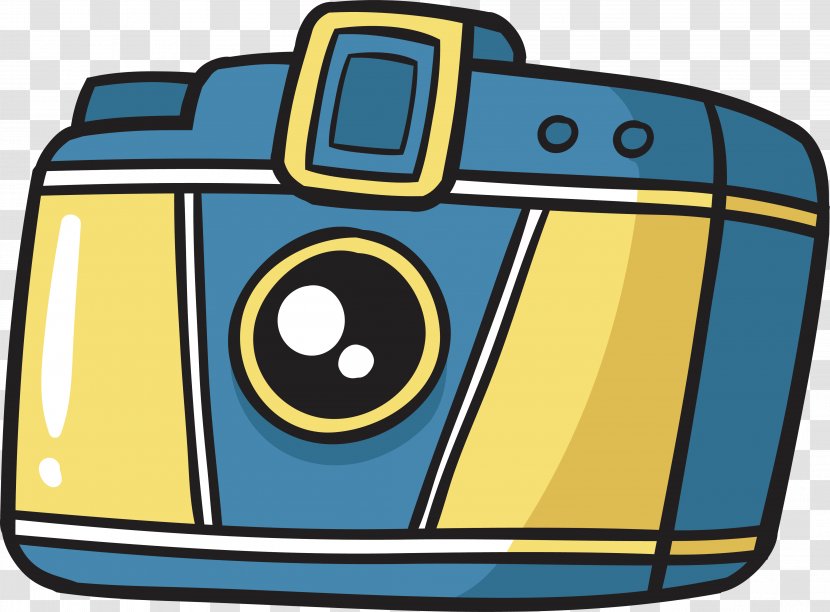 Camera Clip Art - Yellow - Blue Hand Transparent PNG