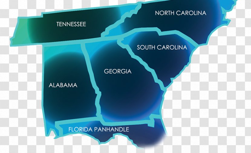 Tennessee North Carolina Georgia Map - South House Of Representatives Transparent PNG