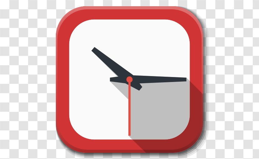 Angle Line Font - Red - Apps Clock Transparent PNG