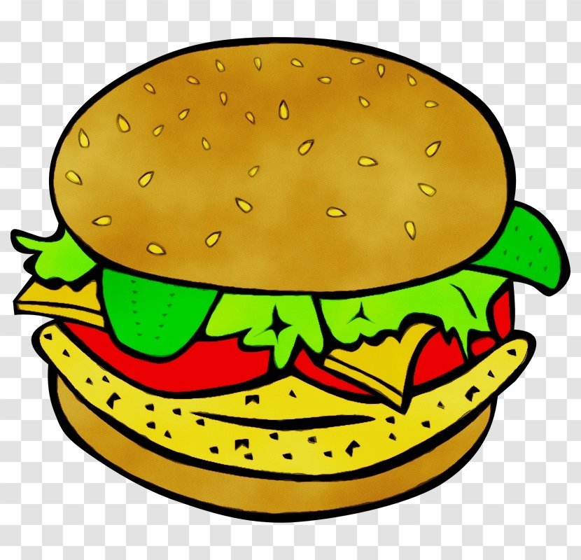 Junk Food Cartoon - Barbecue - Whopper Veggie Burger Transparent PNG