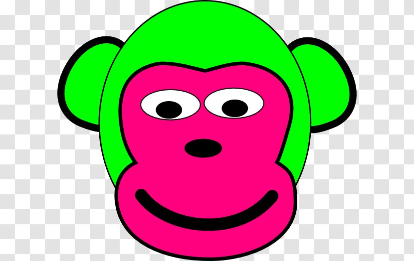 Clip Art Image Monkey Green - Pink - Feet Transparent PNG