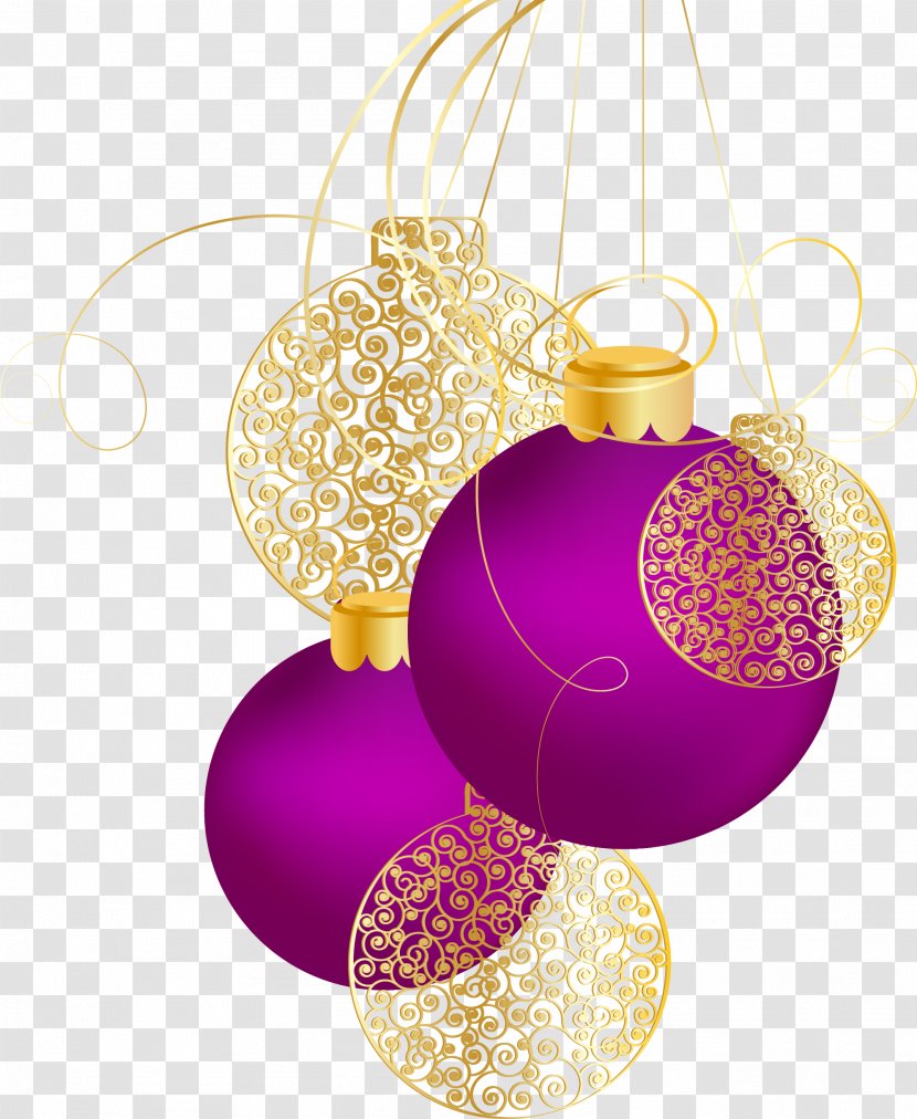 Vector Purple Christmas Ball - Lilac - Magenta Transparent PNG