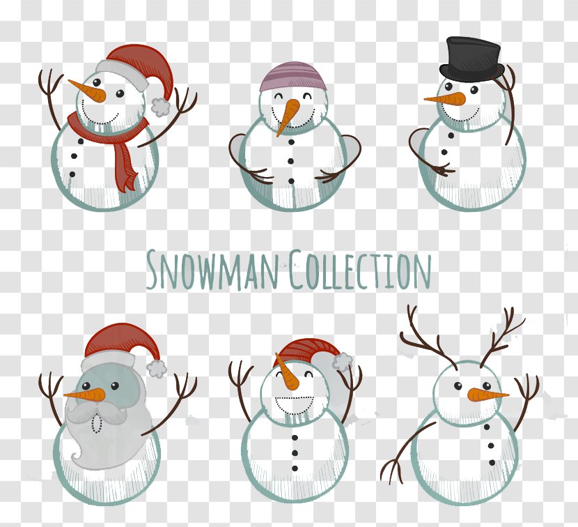 Snowman Christmas Hat Clip Art - 6 Cute Transparent PNG