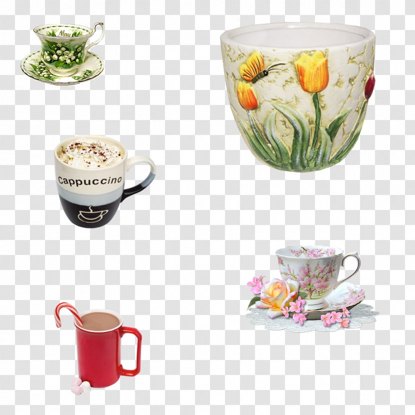 Teaware Coffee Cup Saucer Porcelain - Tea Set Transparent PNG