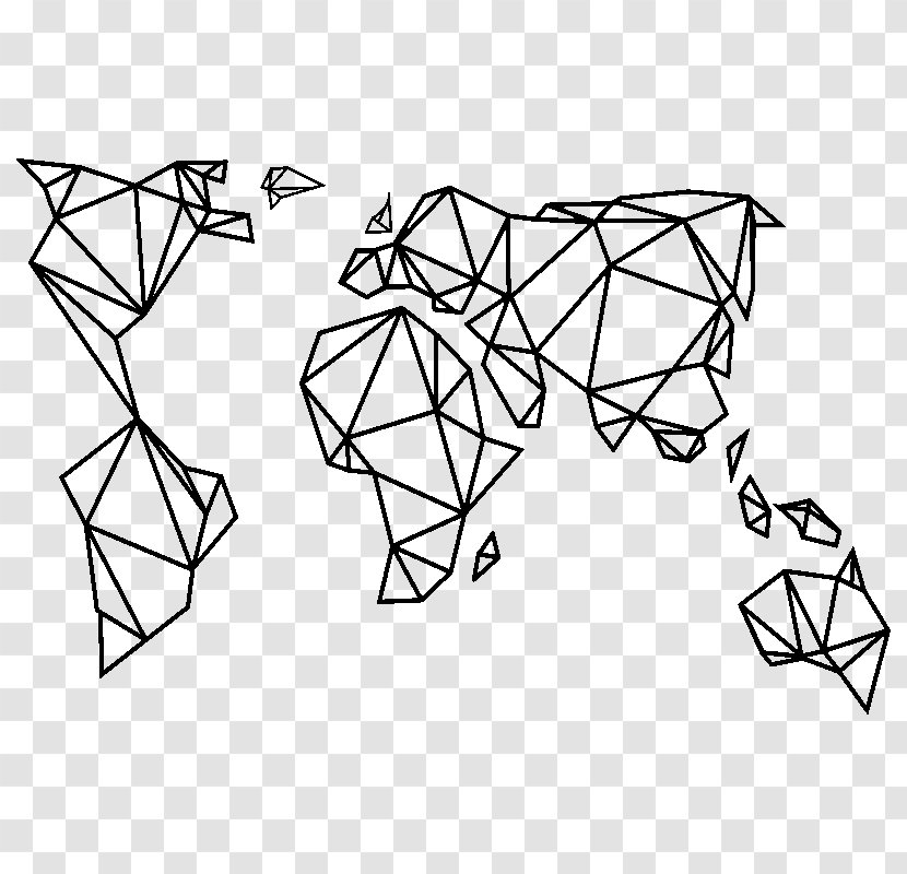 Paper Sticker World Map - Symmetry - Geometric Transparent PNG