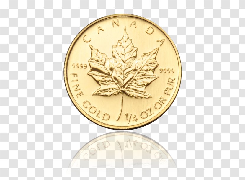 Gold Coin Canadian Maple Leaf Silver - Money Transparent PNG