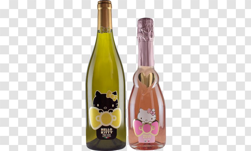 Champagne Sparkling Wine Rosé Hello Kitty - Bottle Transparent PNG