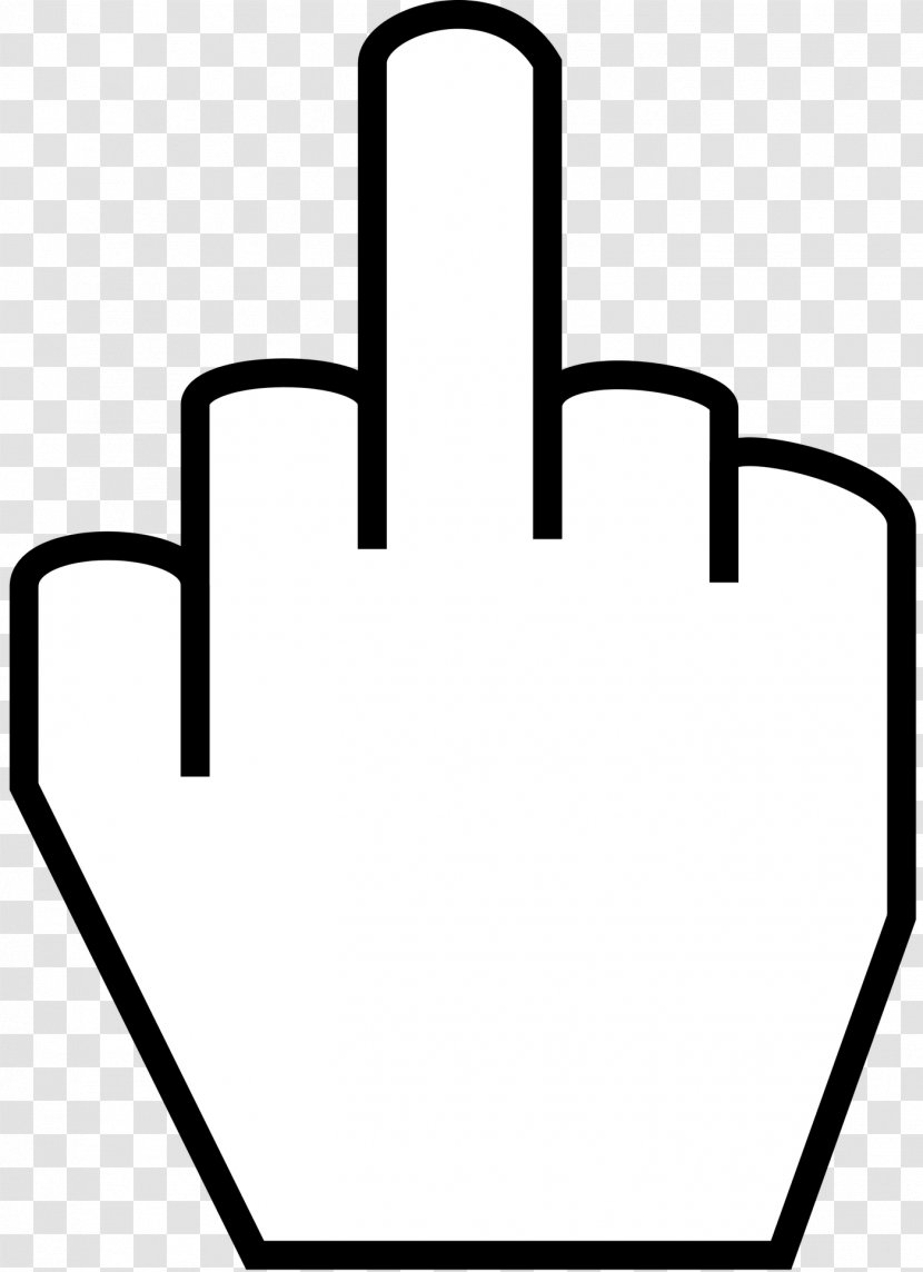 Middle Finger The Clip Art - Black And White Transparent PNG