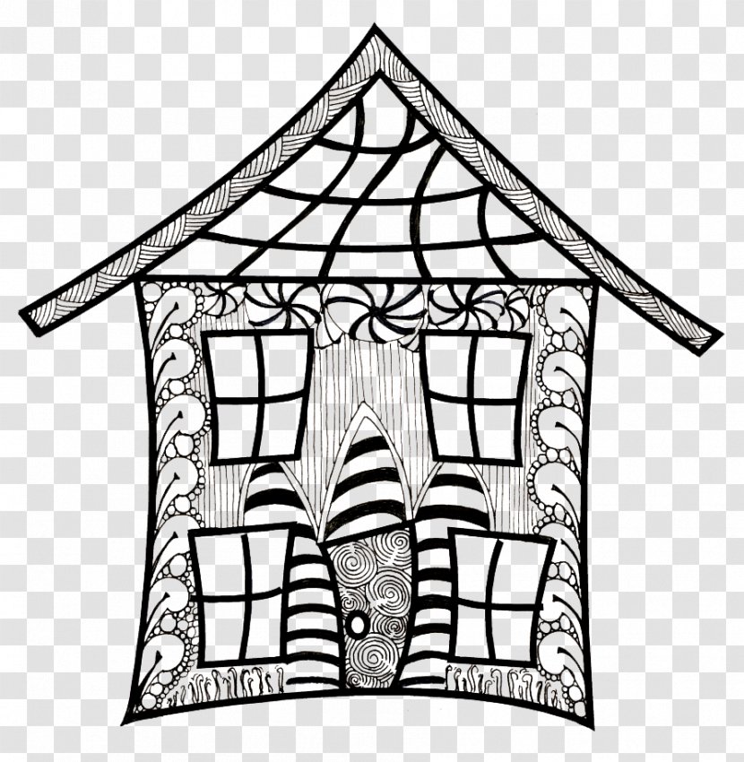 Doodle House Drawing Clip Art - Area - Zetangle Transparent PNG
