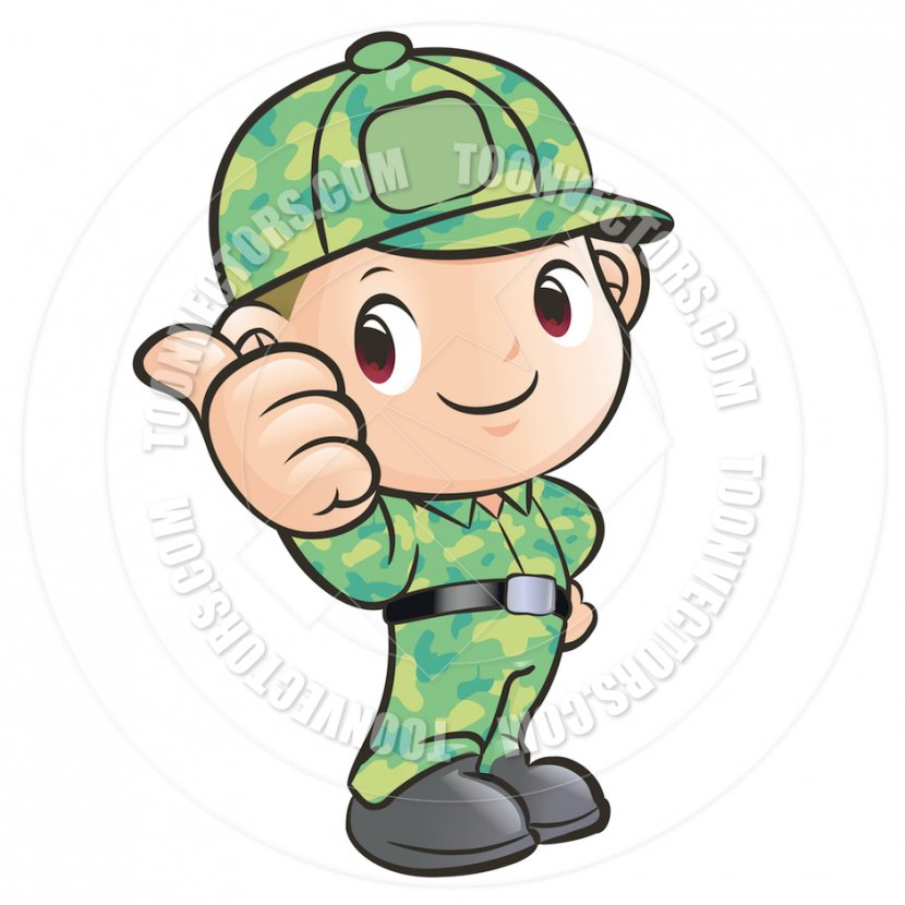 Soldier Cartoon Salute Military - Soldiers Transparent PNG