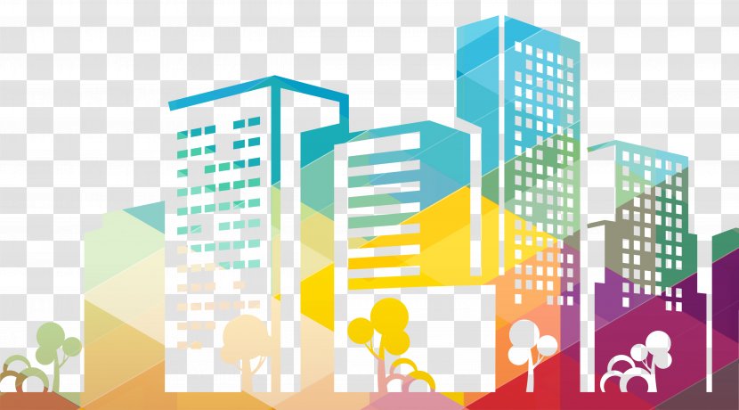 Silhouette Cityscape Building Icon - Brand - Color City Hollow Background Transparent PNG