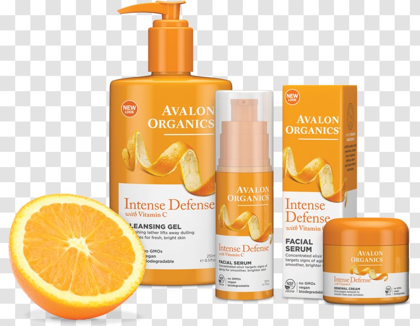 Avalon Organics Vitamin C Renewal Vitality Facial Serum Intense Defense Cream With - Lotion - Lansley Bright And White Transparent PNG