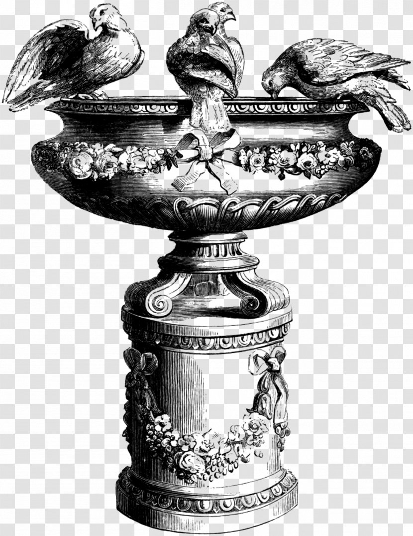 Bird Baths Drawing Clip Art - Trophy - Bath Transparent PNG