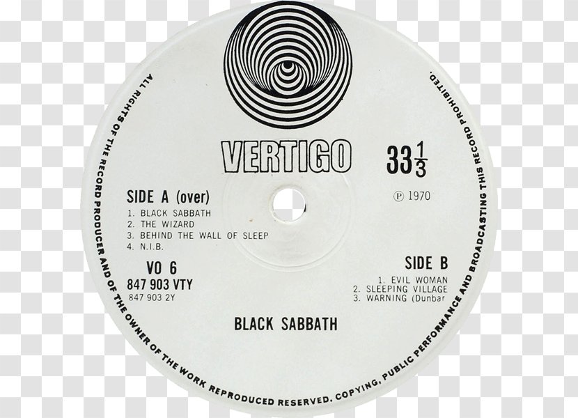 Vertigo Records Paranoid Black Sabbath LP Record Framed - Phonograph - Gatefold Transparent PNG