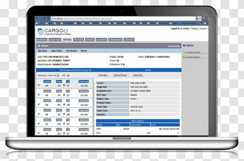 Freight Rate Cargo Organization Forwarding Agency Computer Program - Management Transparent PNG