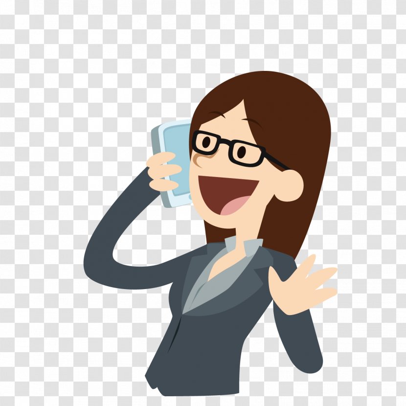 Businessperson Marketing Sales Company - Cartoon - Vector Pattern Material Phone Office Transparent PNG