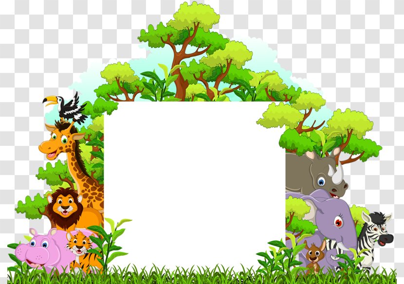 Cartoon Funny Animal Illustration - A Variety Of Forest Animals Transparent PNG
