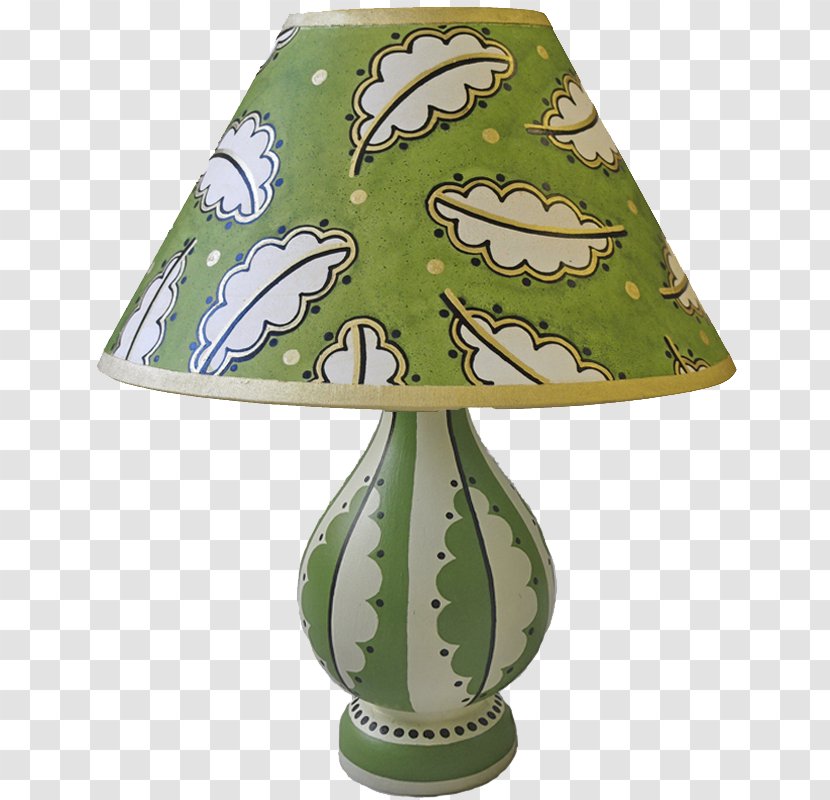 Lamp Shades Ceramic - Hand Painted Green Leaves Transparent PNG